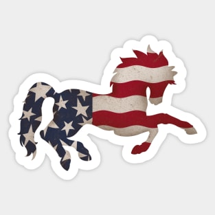 Patriotic American Style Horse Grunge Texture | Cherie's Art (c)2020 Sticker